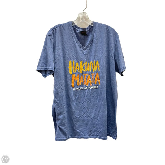 Top Short Sleeve By Disney In Blue, Size: Xl