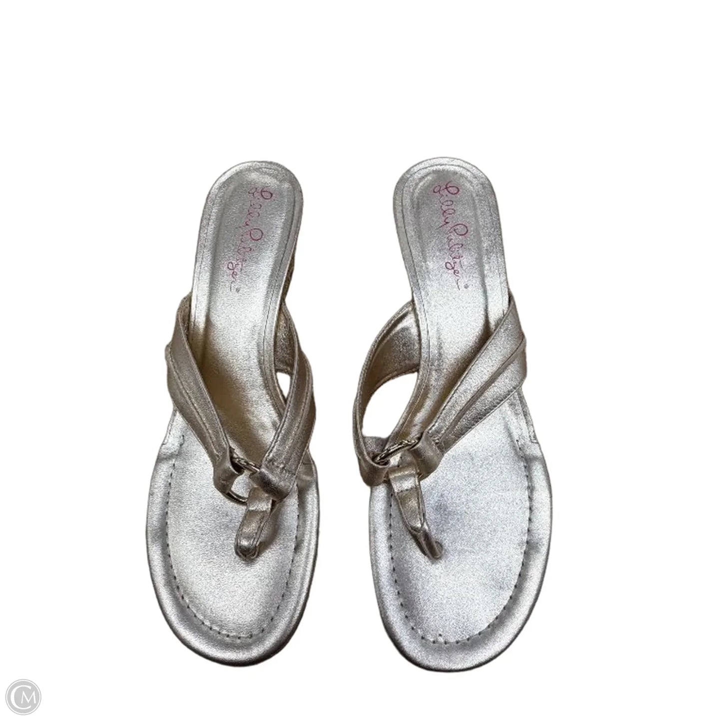 Sandals Designer By Lilly Pulitzer In Gold, Size: 7.5