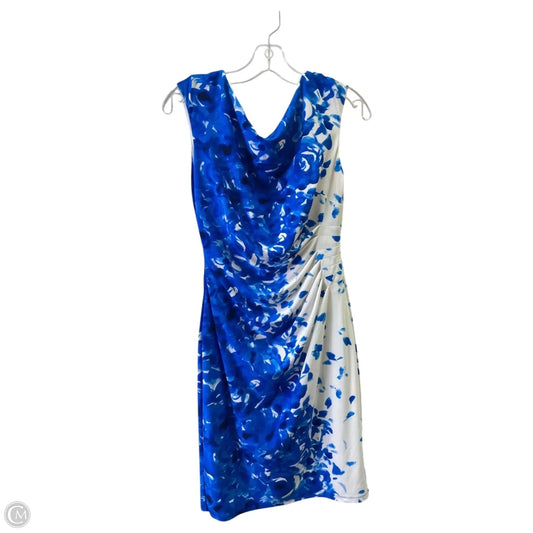 Dress Party Midi By Lauren By Ralph Lauren In Blue & White, Size: S