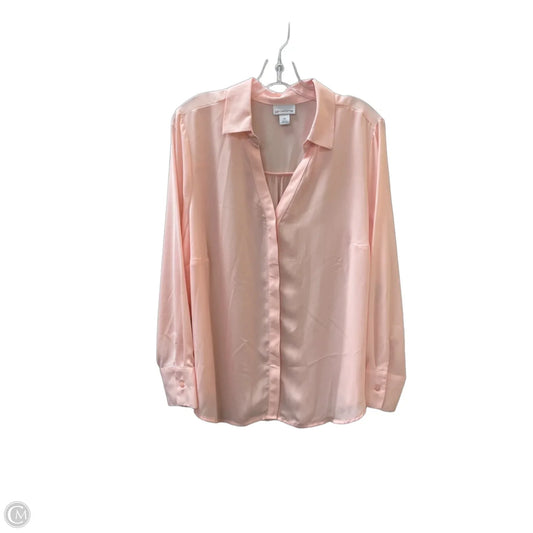 Blouse Long Sleeve By Liz Claiborne In Pink, Size: 1x