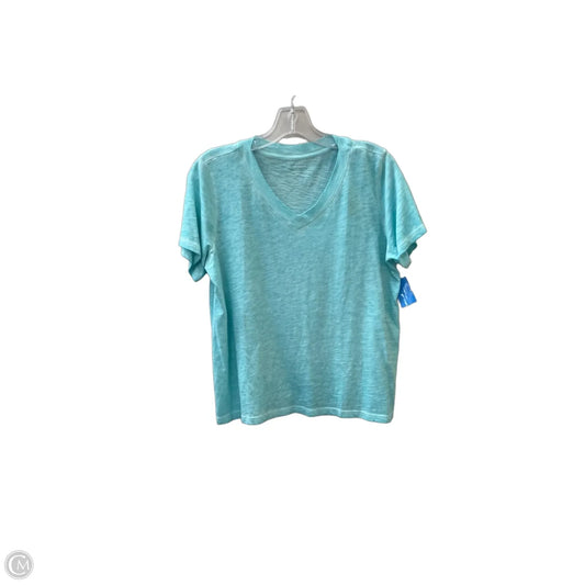 Top Short Sleeve Basic By Eileen Fisher In Teal, Size: M