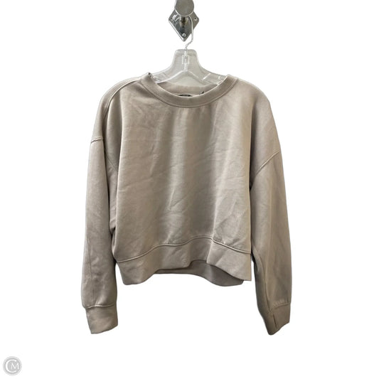 Athletic Top Long Sleeve Collar By Danskin In Taupe, Size: L