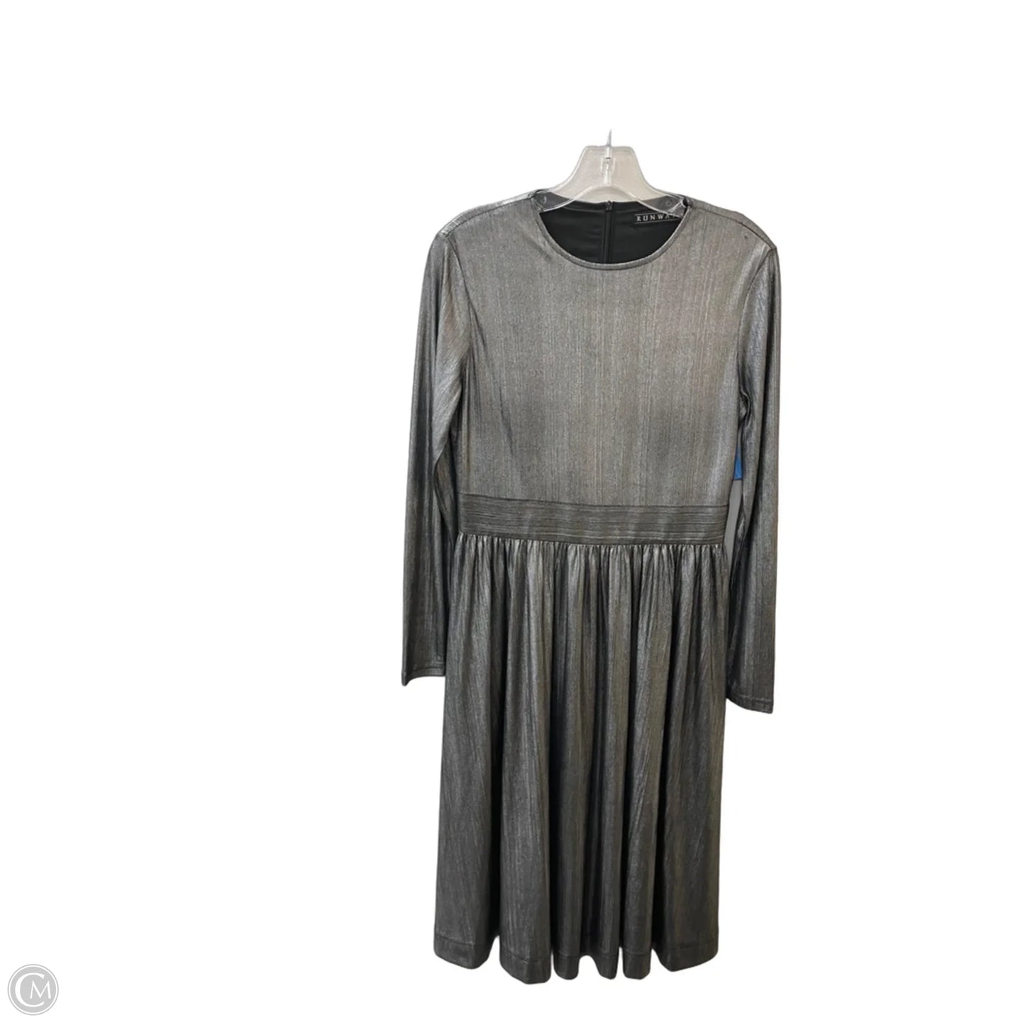 Dress Casual Midi By Runway  In Silver, Size: S