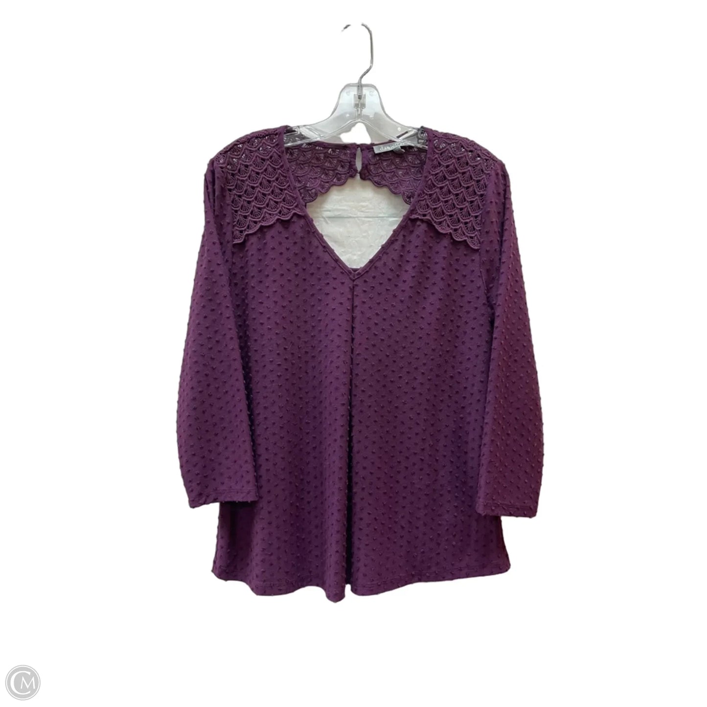 Top 3/4 Sleeve By Daniel Rainn In Purple, Size: M