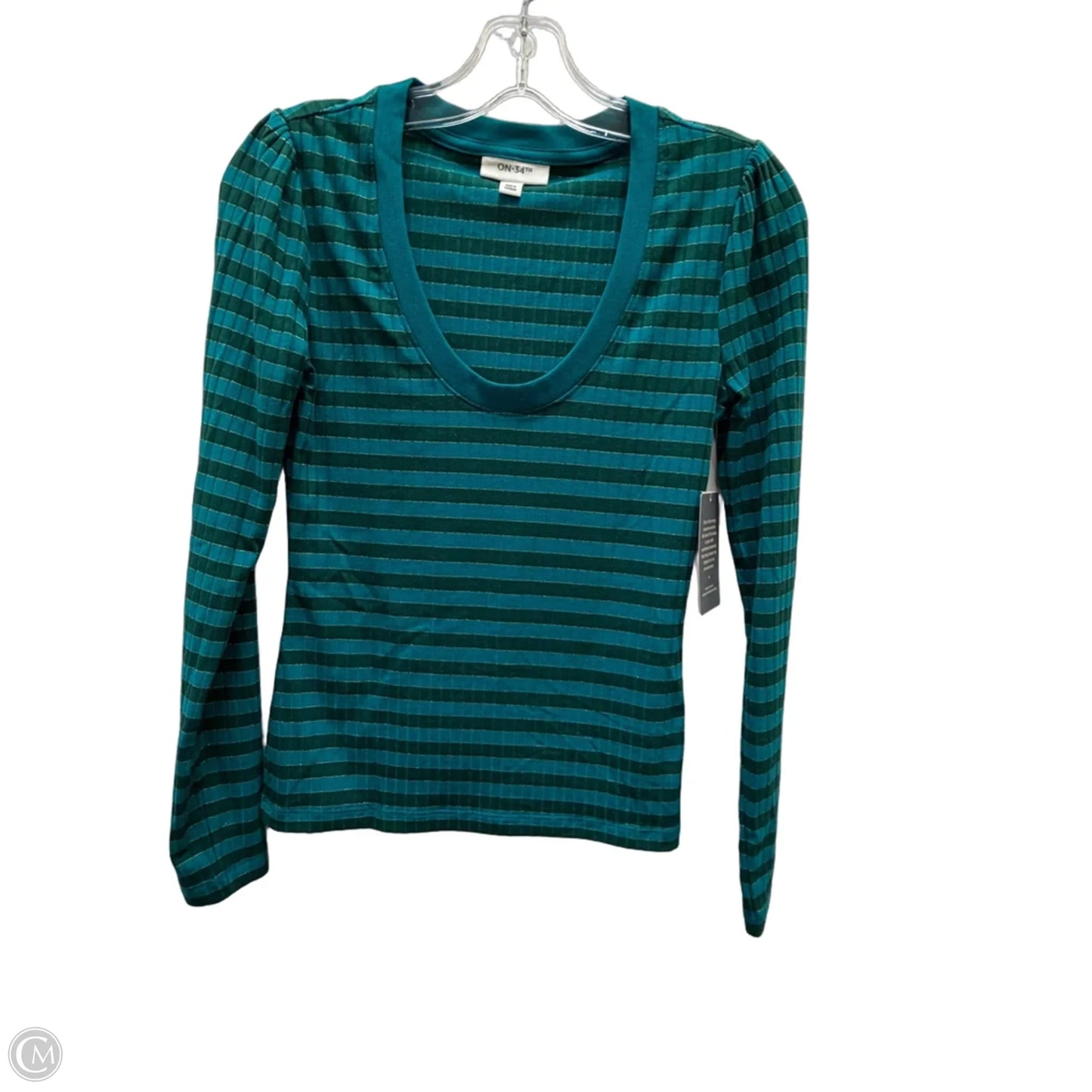 Top Long Sleeve Basic By On 34th In Blue & Green, Size: Xs
