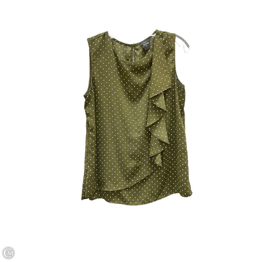 Top Short Sleeve By Ann Taylor In Green & White, Size: M