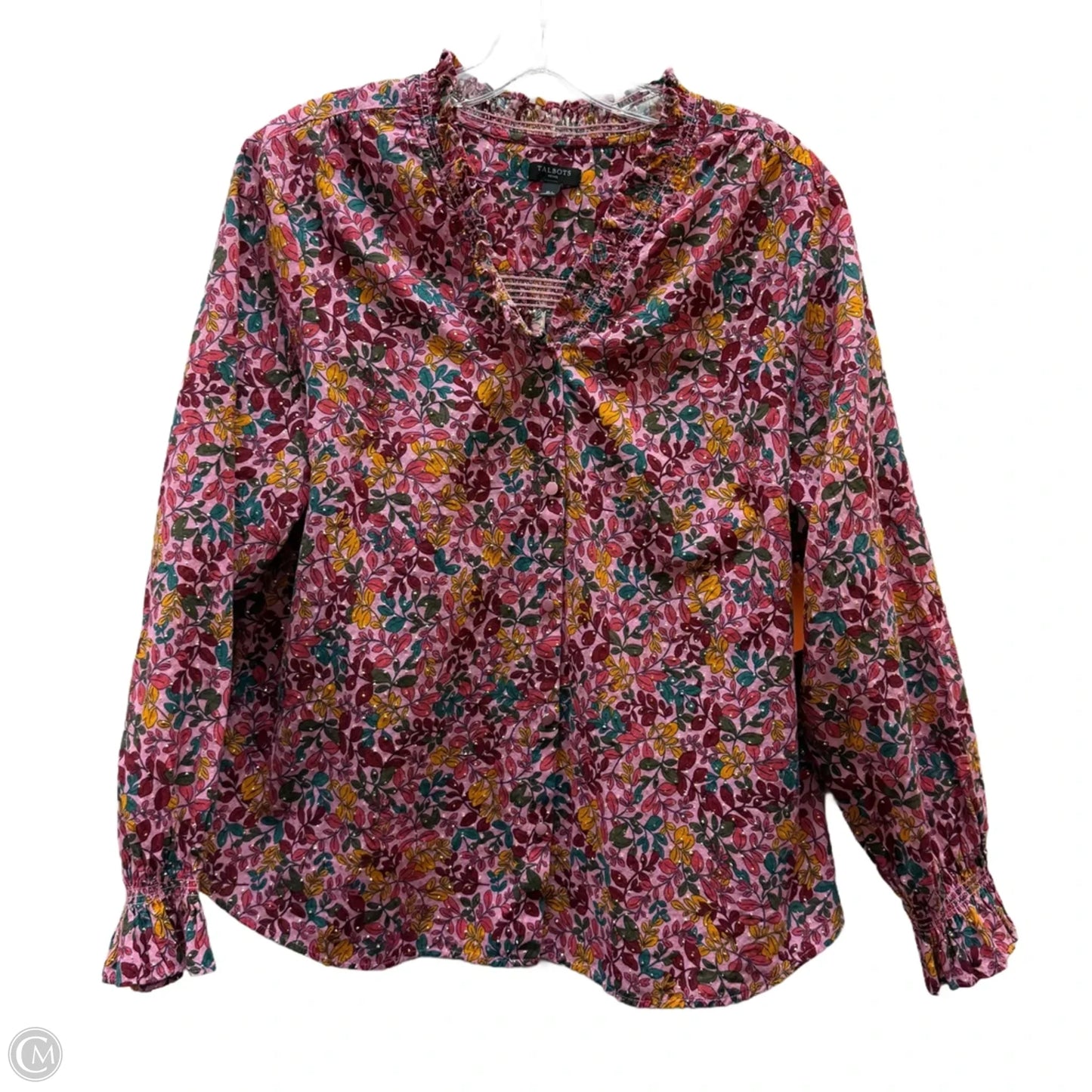 Top Long Sleeve By Talbots In Purple & Red, Size: Xl