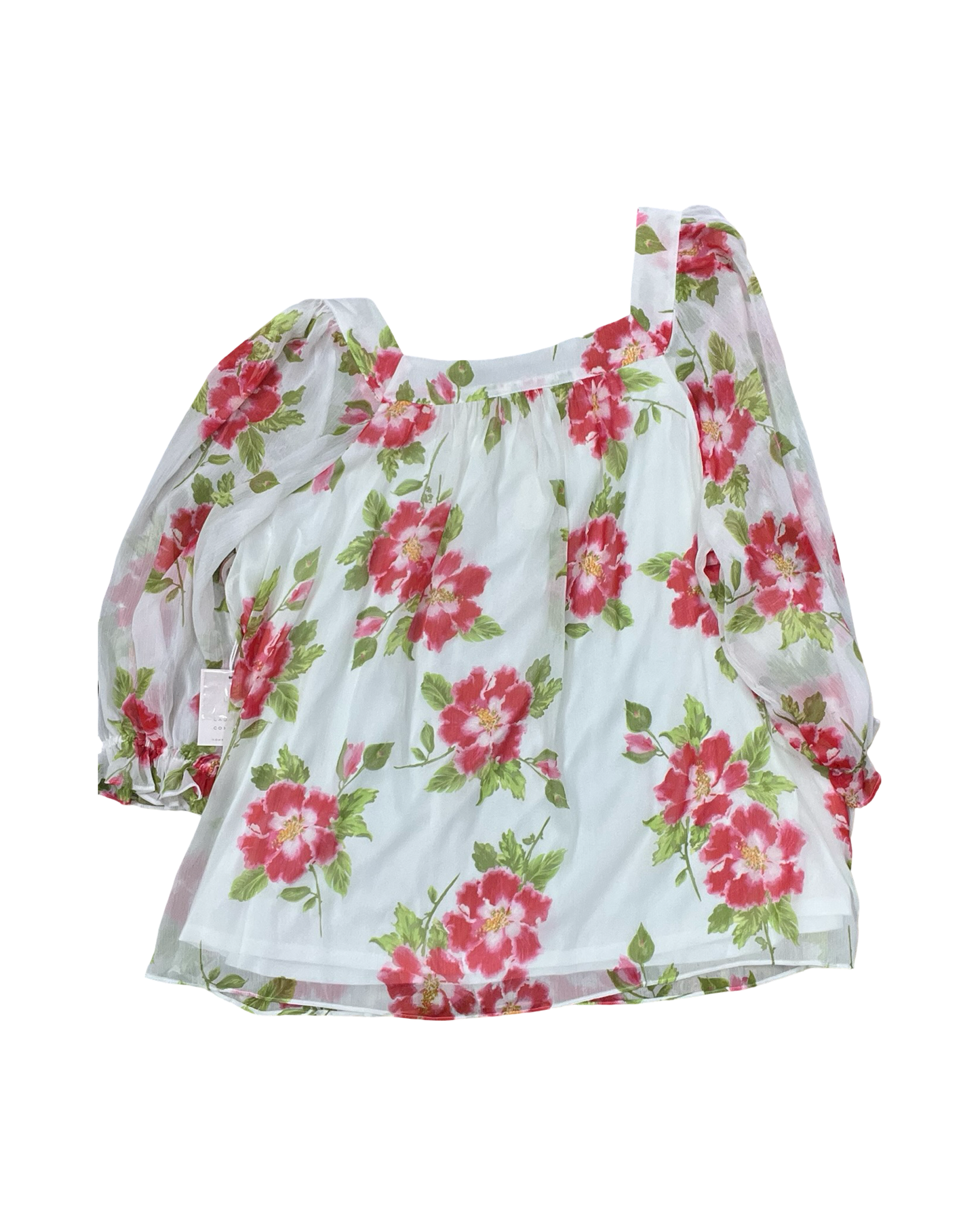 Top 3/4 Sleeve By Lc Lauren Conrad In Pink & White, Size:2X