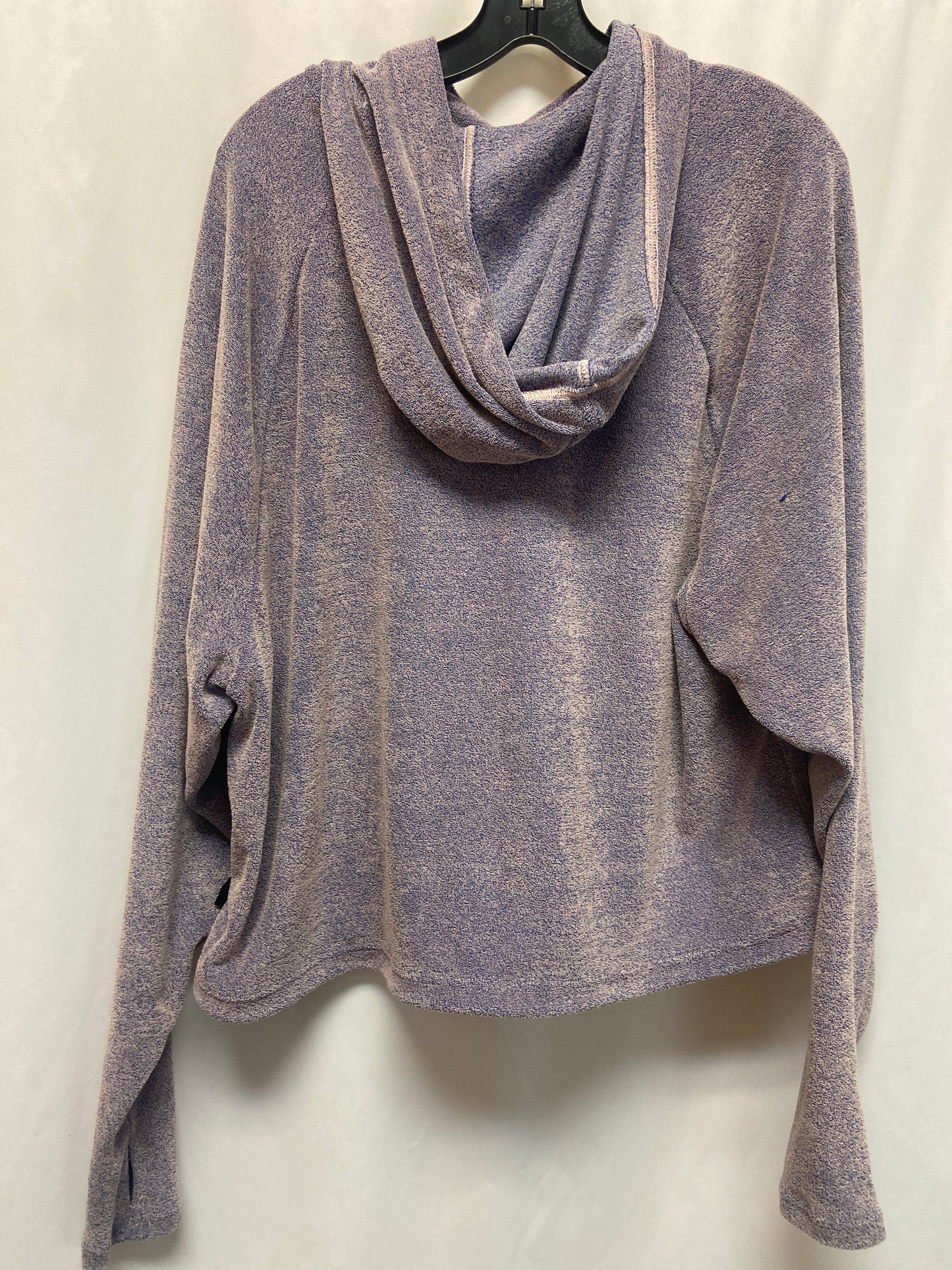 Athletic Top Long Sleeve Hoodie By Adidas In Purple, Size: Xl