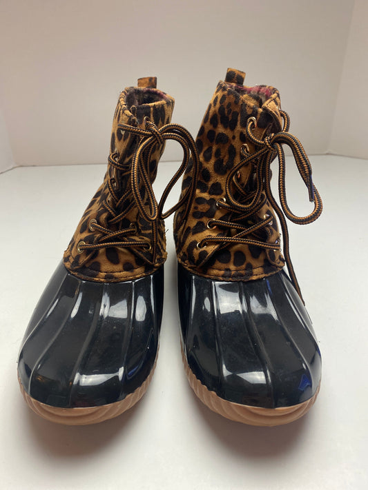 Boots Rain By Yoki In Animal Print, Size: 8
