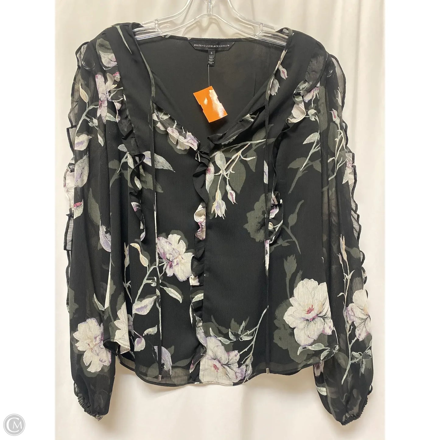 Top Long Sleeve By White House Black Market In Black & Purple, Size: S