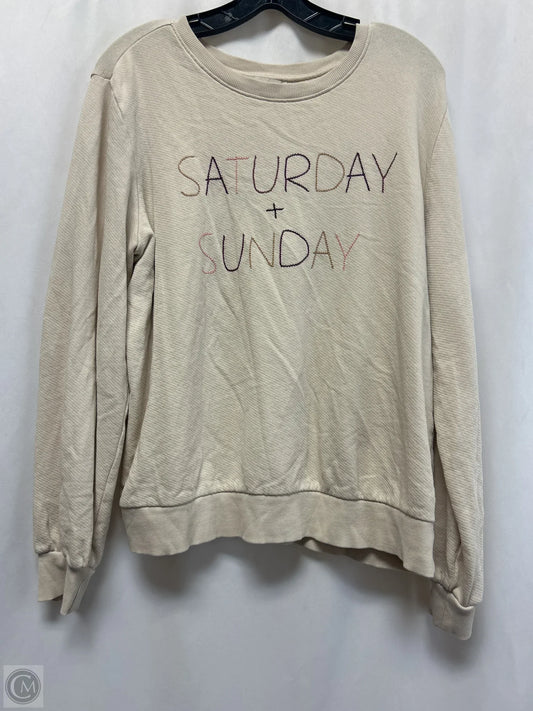 Sweatshirt Crewneck By Loft In Tan, Size: M