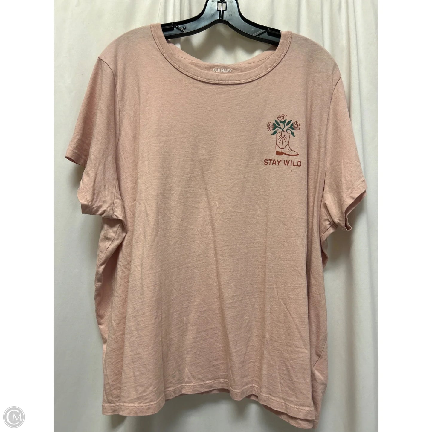 Top Short Sleeve By Old Navy In Pink, Size: Xxl