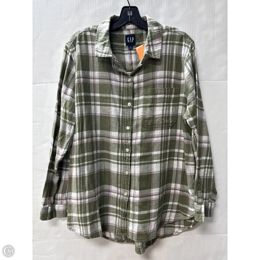 Top Long Sleeve By Gap In Green, Size: Xl