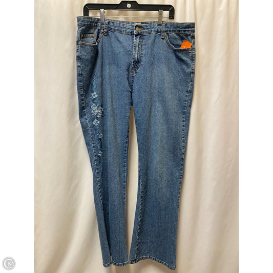 Jeans Straight By Adolfo In Blue Denim, Size: 14