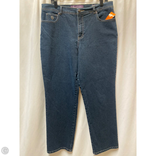 Jeans Straight By Gloria Vanderbilt In Blue Denim, Size: 14