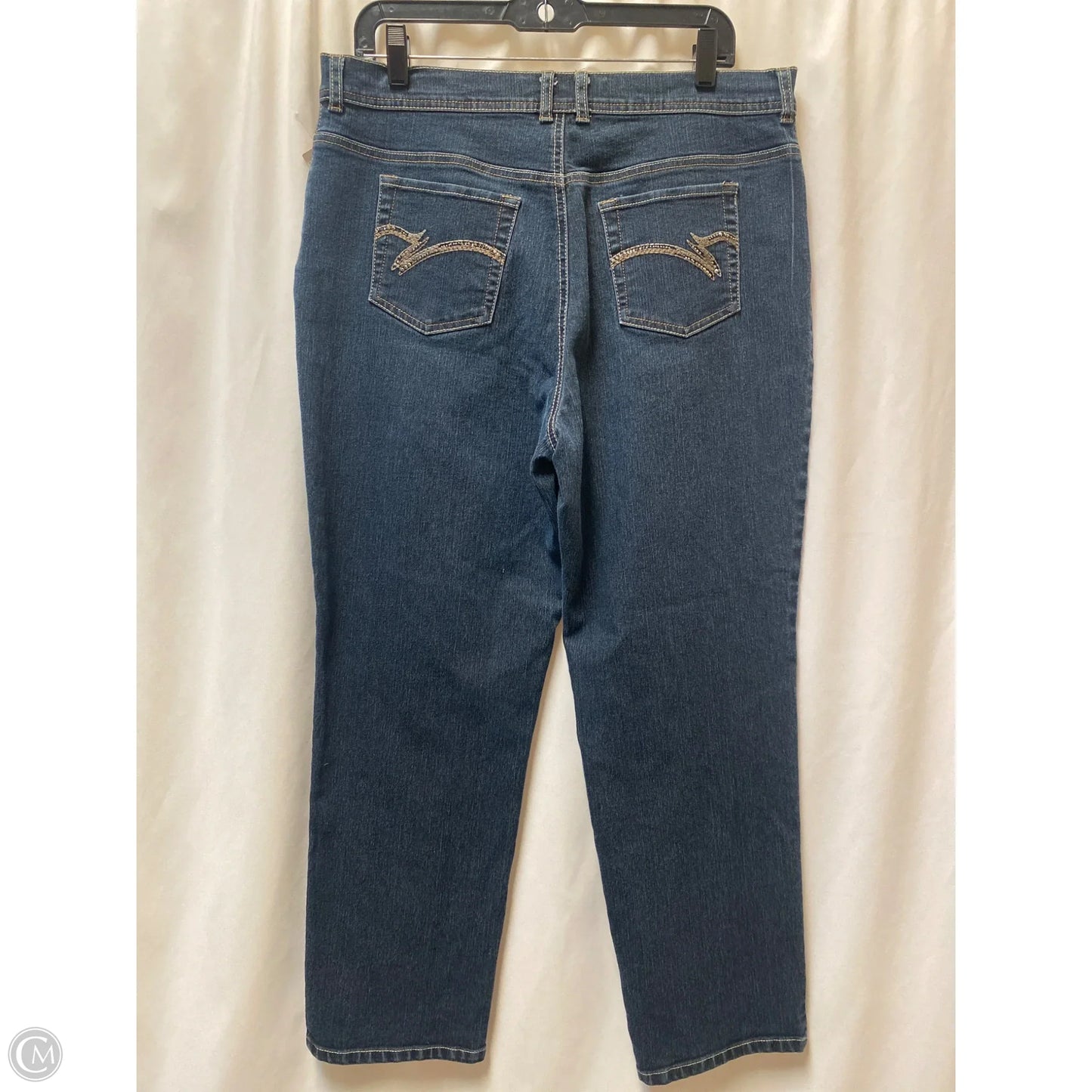Jeans Straight By Gloria Vanderbilt In Blue Denim, Size: 14