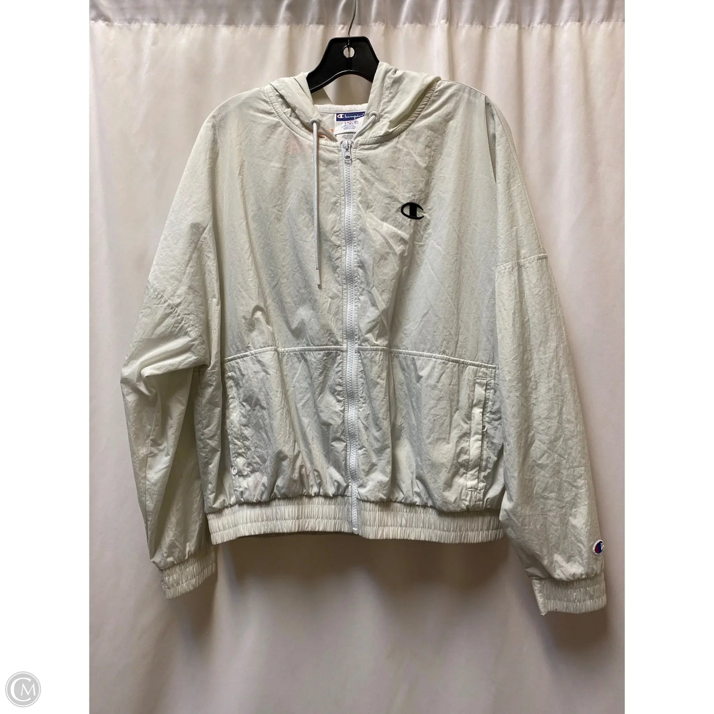 Athletic Jacket By Champion In White, Size: L