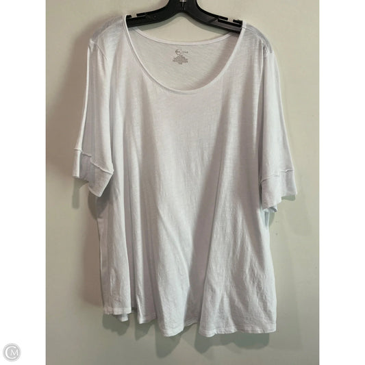 Top Short Sleeve By Cato In White, Size: 1x
