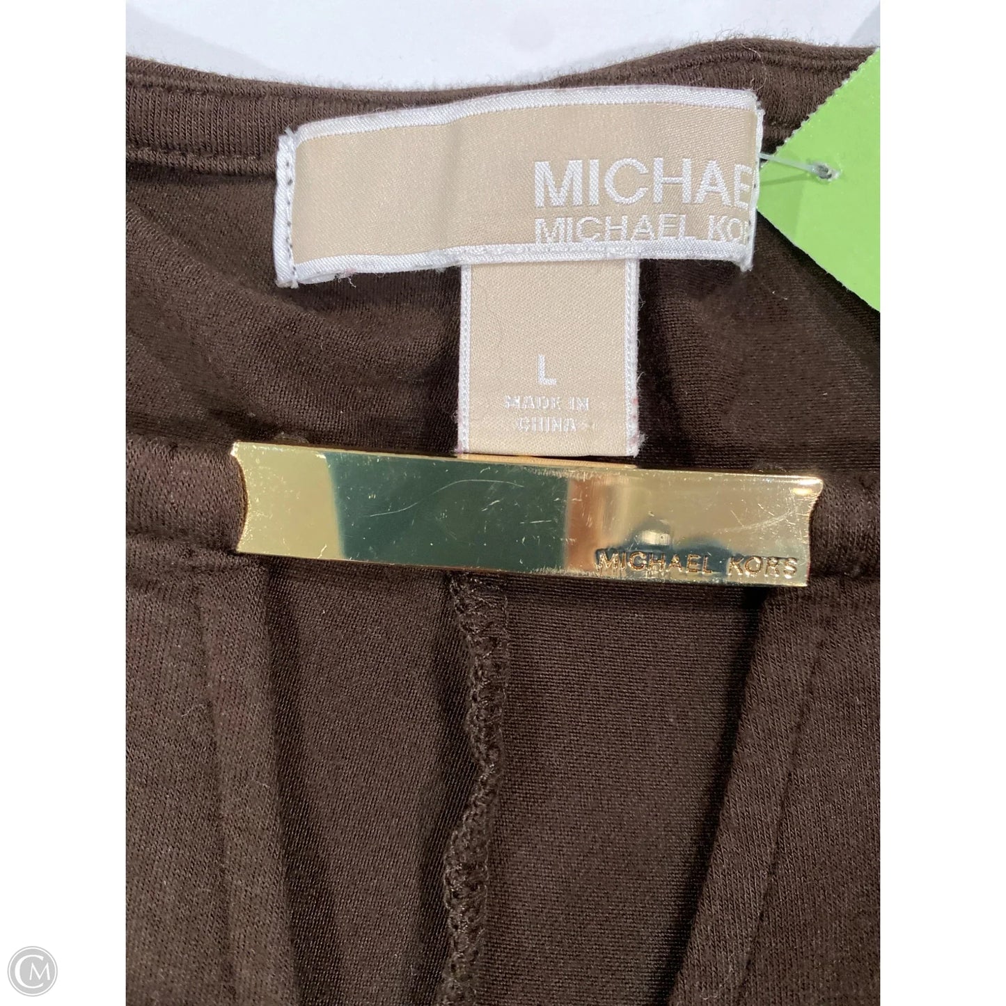 Top Short Sleeve Designer By Michael Kors In Brown, Size: L