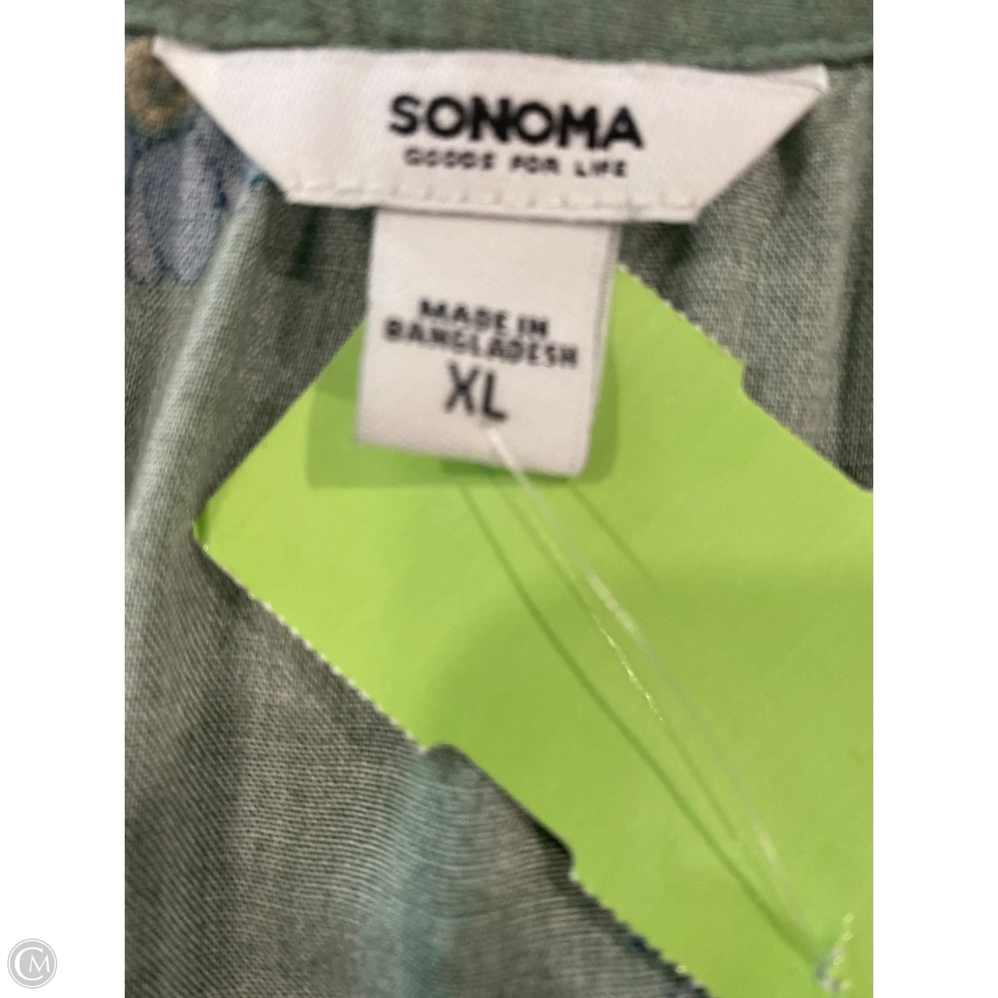 Top Short Sleeve By Sonoma In Green, Size: Xl