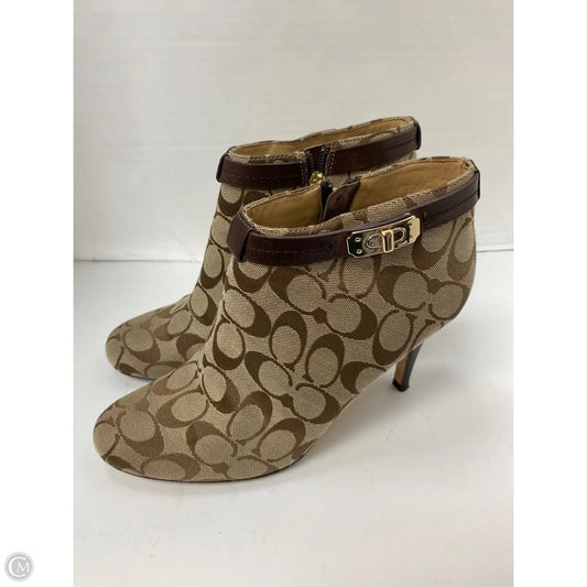 Boots Designer By Coach In Brown, Size: 9