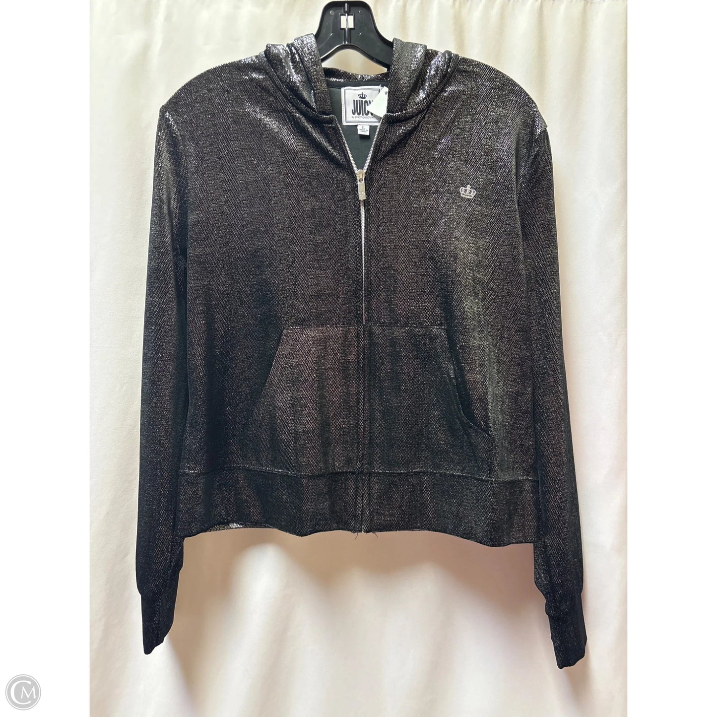 Sweatshirt Hoodie By Juicy Couture In Silver, Size: Xl