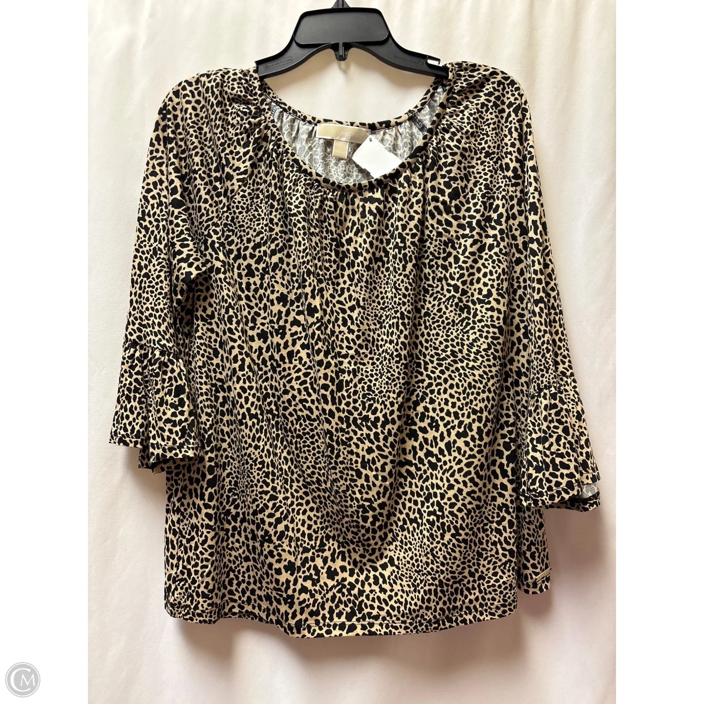 Top 3/4 Sleeve By Michael By Michael Kors In Animal Print, Size: L