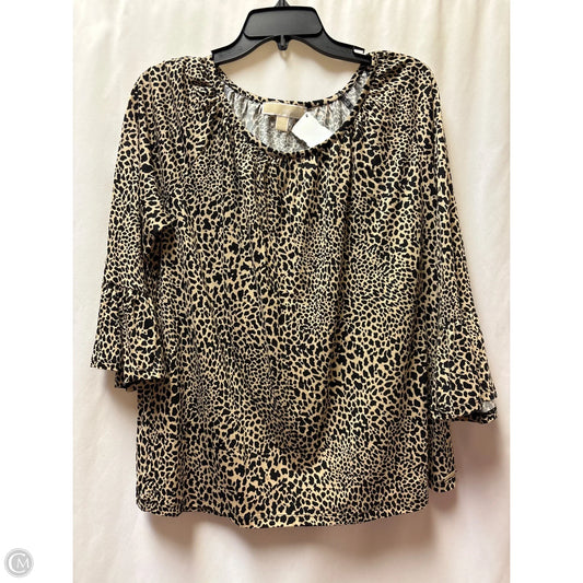 Top 3/4 Sleeve By Michael By Michael Kors In Animal Print, Size: L