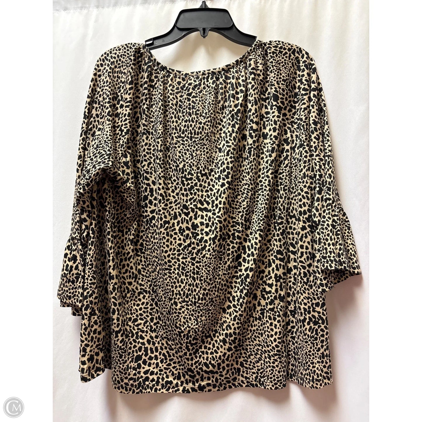 Top 3/4 Sleeve By Michael By Michael Kors In Animal Print, Size: L