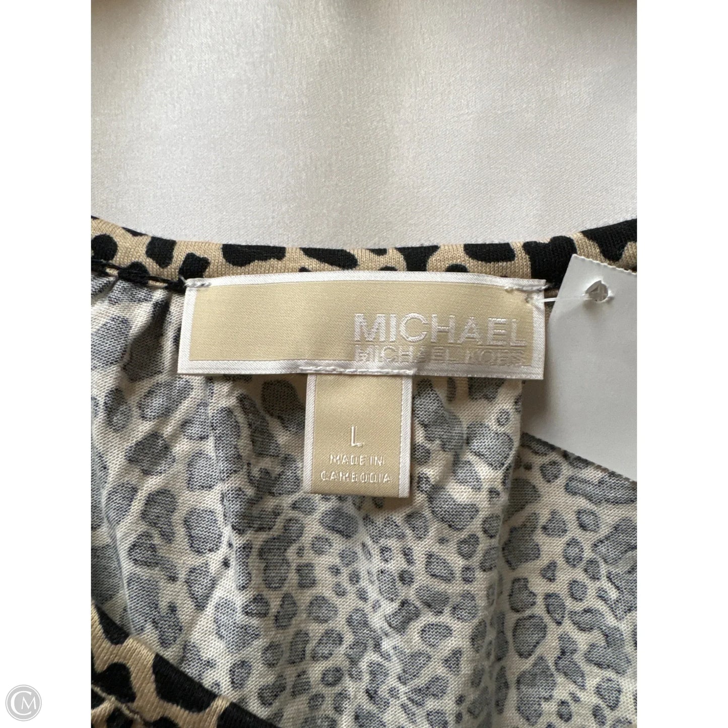 Top 3/4 Sleeve By Michael By Michael Kors In Animal Print, Size: L