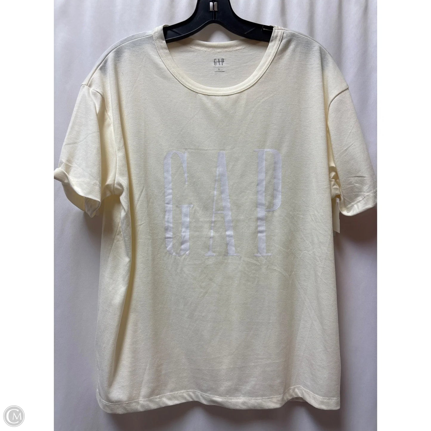 Top Short Sleeve By Gap In Yellow, Size: L