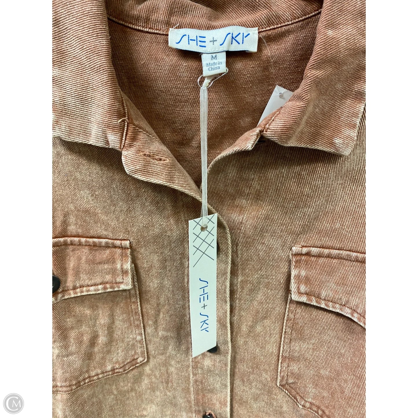 Jacket Denim By She + Sky In Orange, Size: M