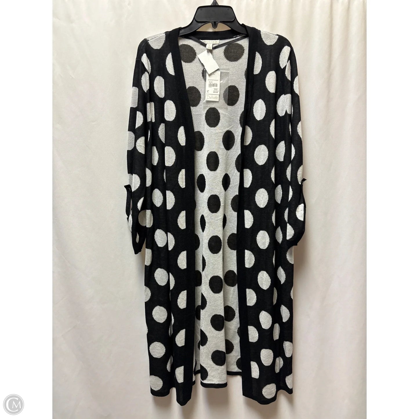 Cardigan By Cato In Black & White, Size: Xl