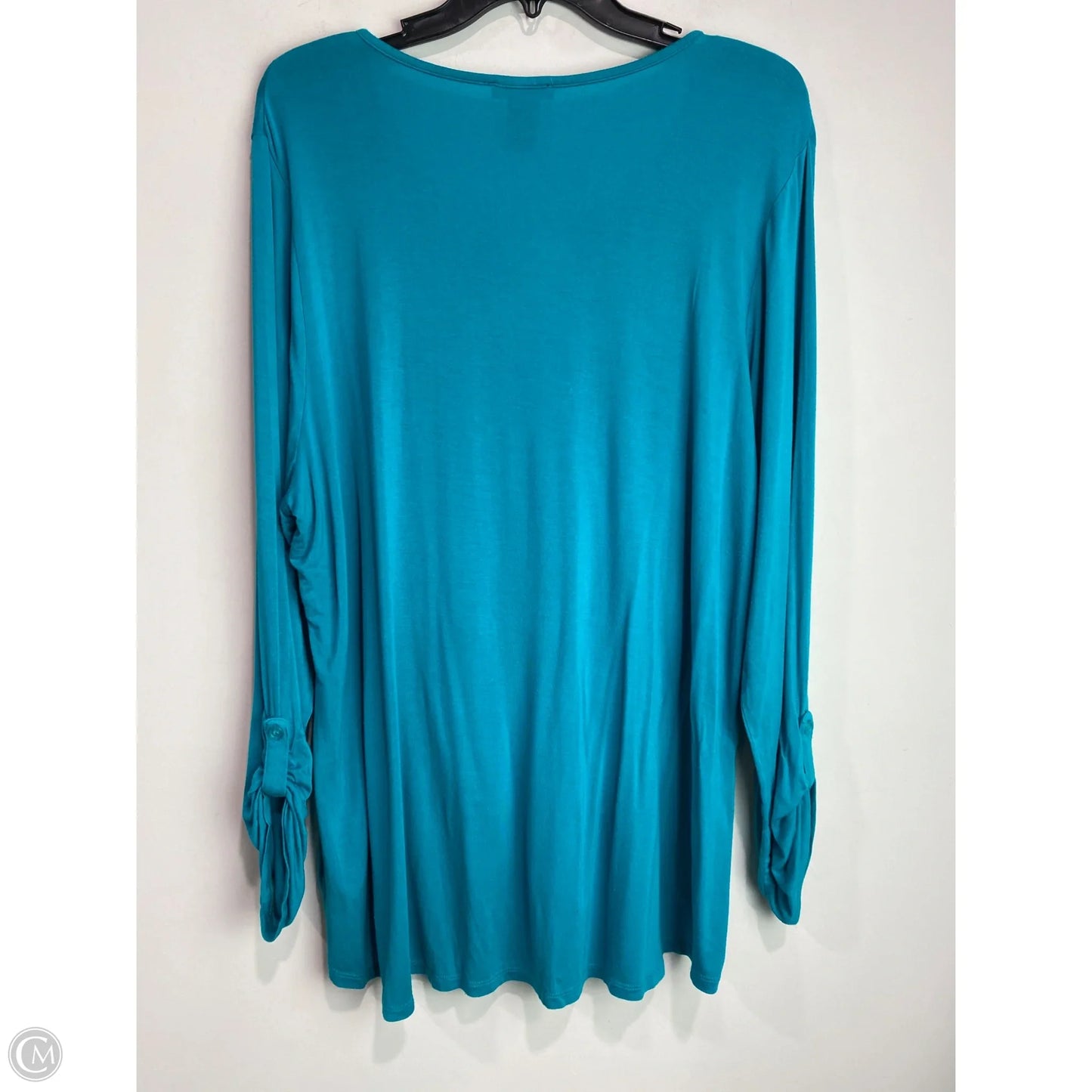 Top Long Sleeve By Rxb In Aqua, Size: Xxl