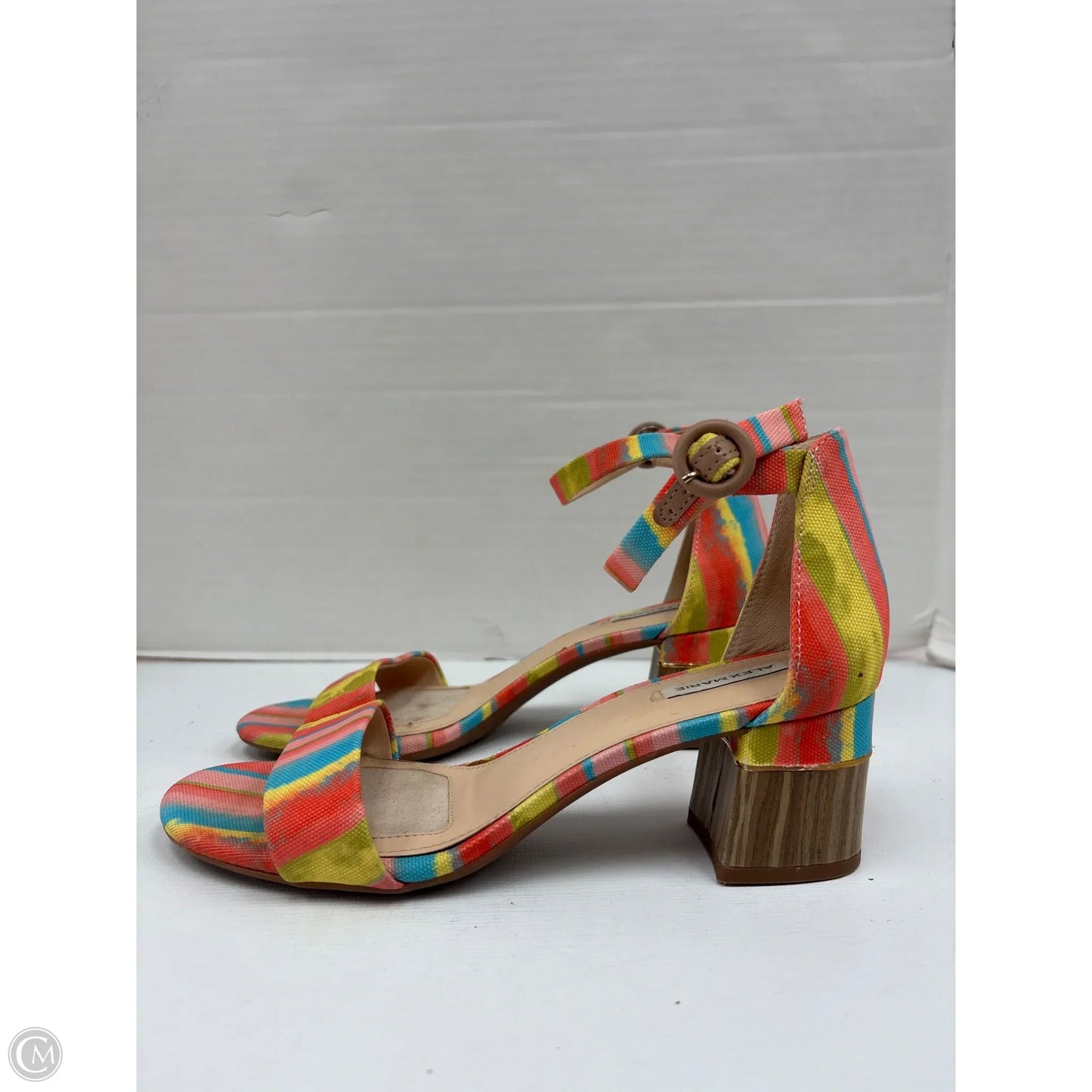 Sandals Heels Block By Alex Marie In Multi-colored, Size: 7