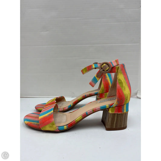 Sandals Heels Block By Alex Marie In Multi-colored, Size: 7