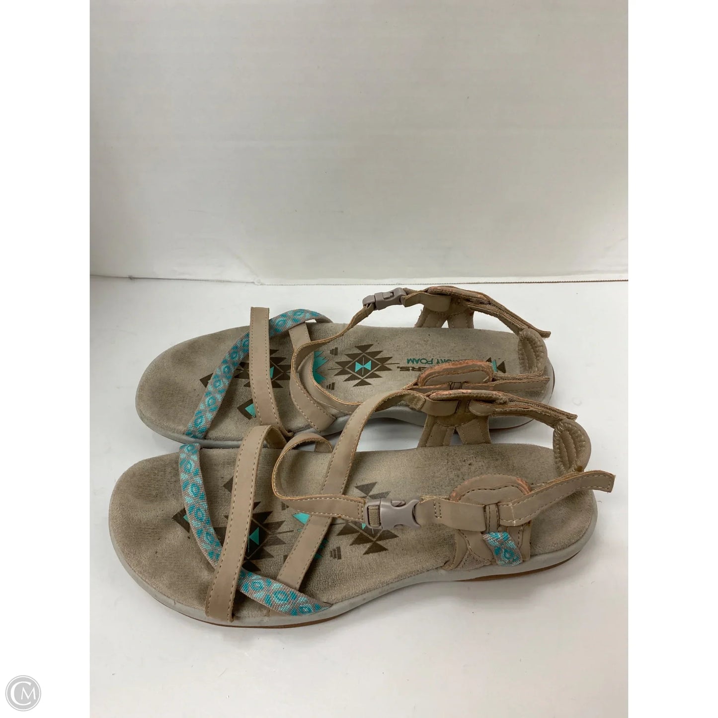 Sandals Flats By Skechers In Blue, Size: 9