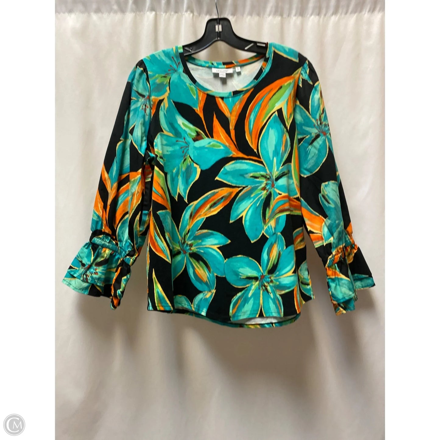 Top Long Sleeve By Chico’s Teal, Size: L