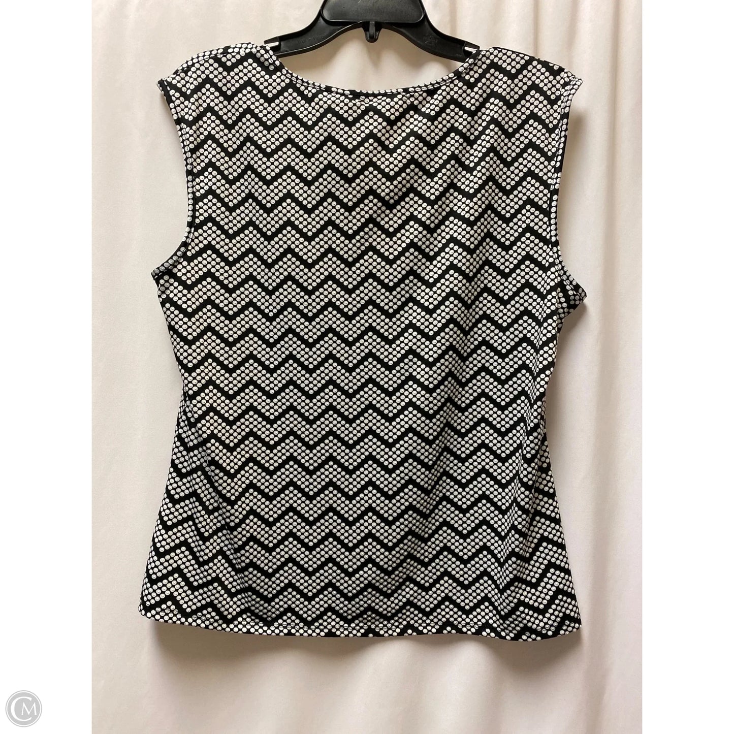Top Sleeveless By Notations In Black & White, Size: Xl