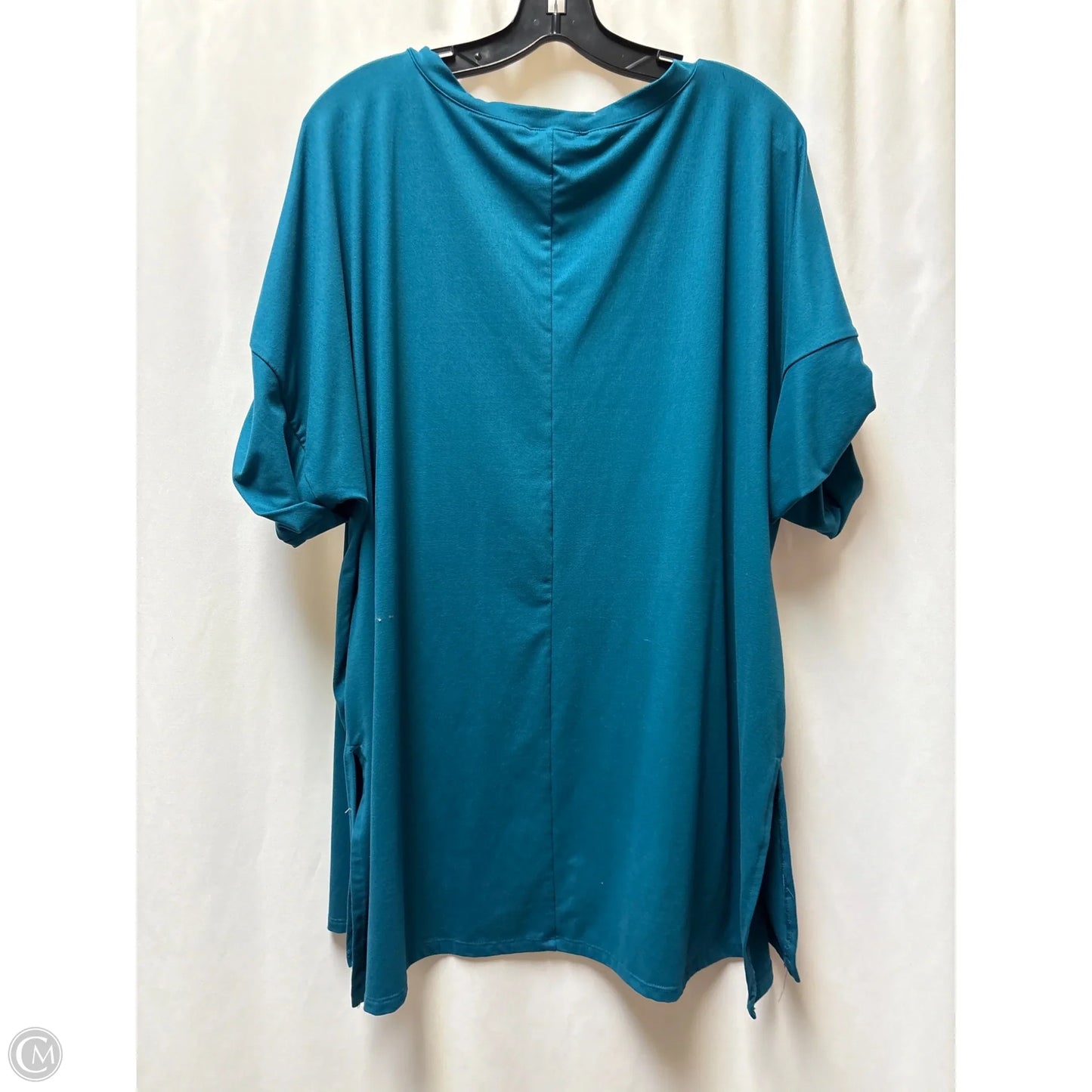 Top Short Sleeve By Zenana Outfitters In Teal, Size: 2x