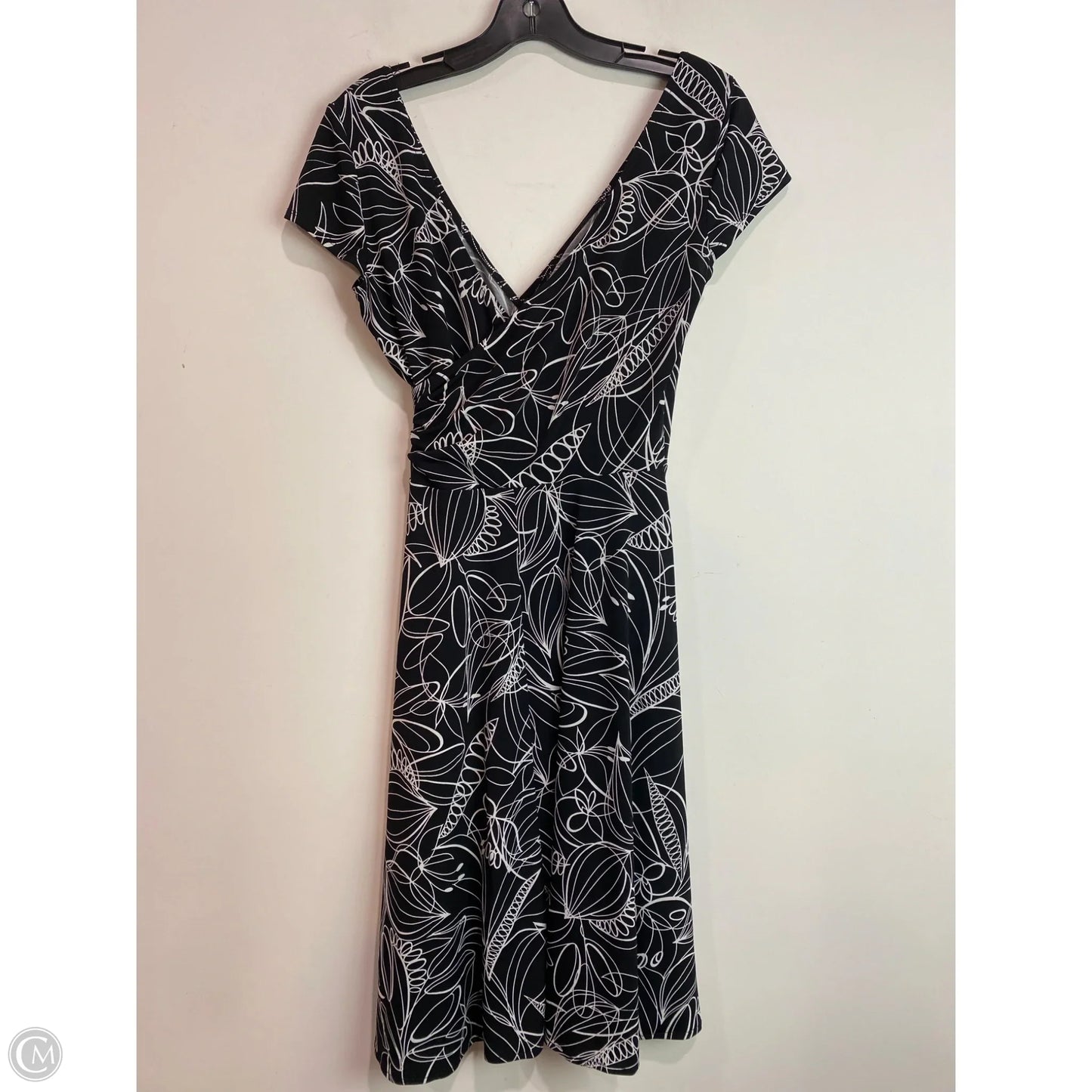 Dress Casual Midi By London Times In Black & White, Size: M