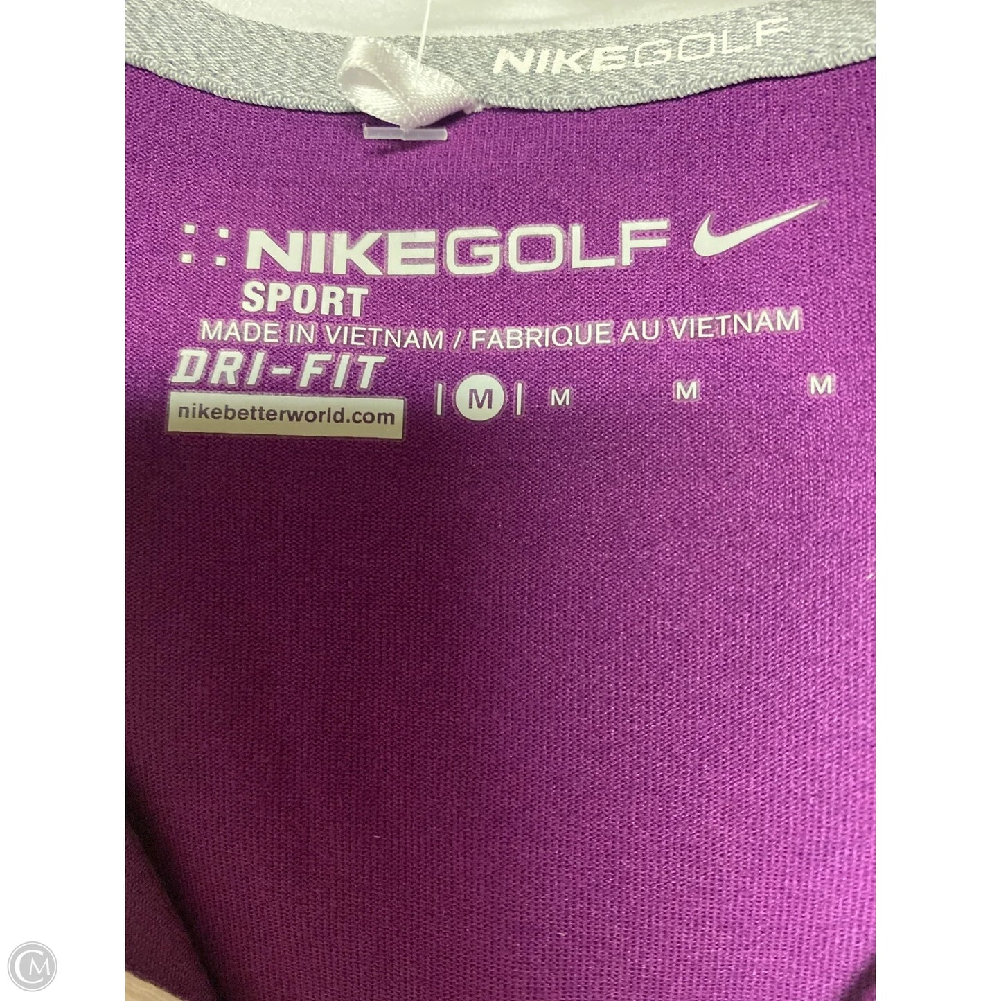 Athletic Top Short Sleeve By Nike In Purple, Size: M