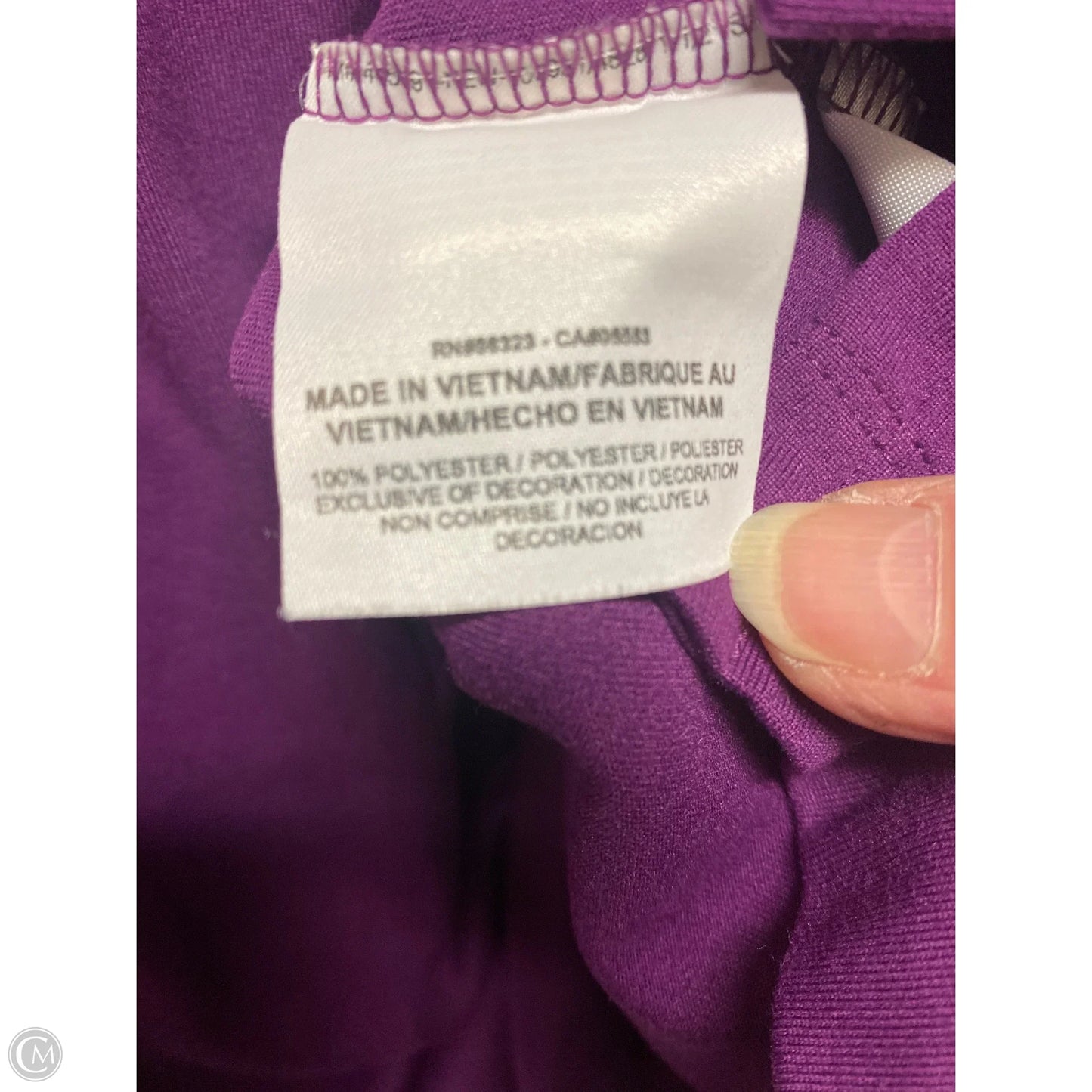 Athletic Top Short Sleeve By Nike In Purple, Size: M