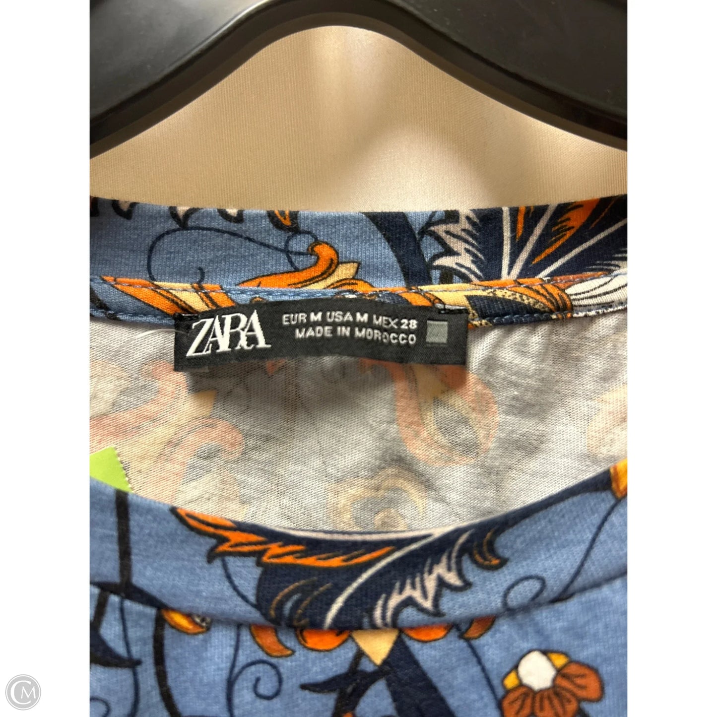 Top Short Sleeve By Zara In Blue, Size: M