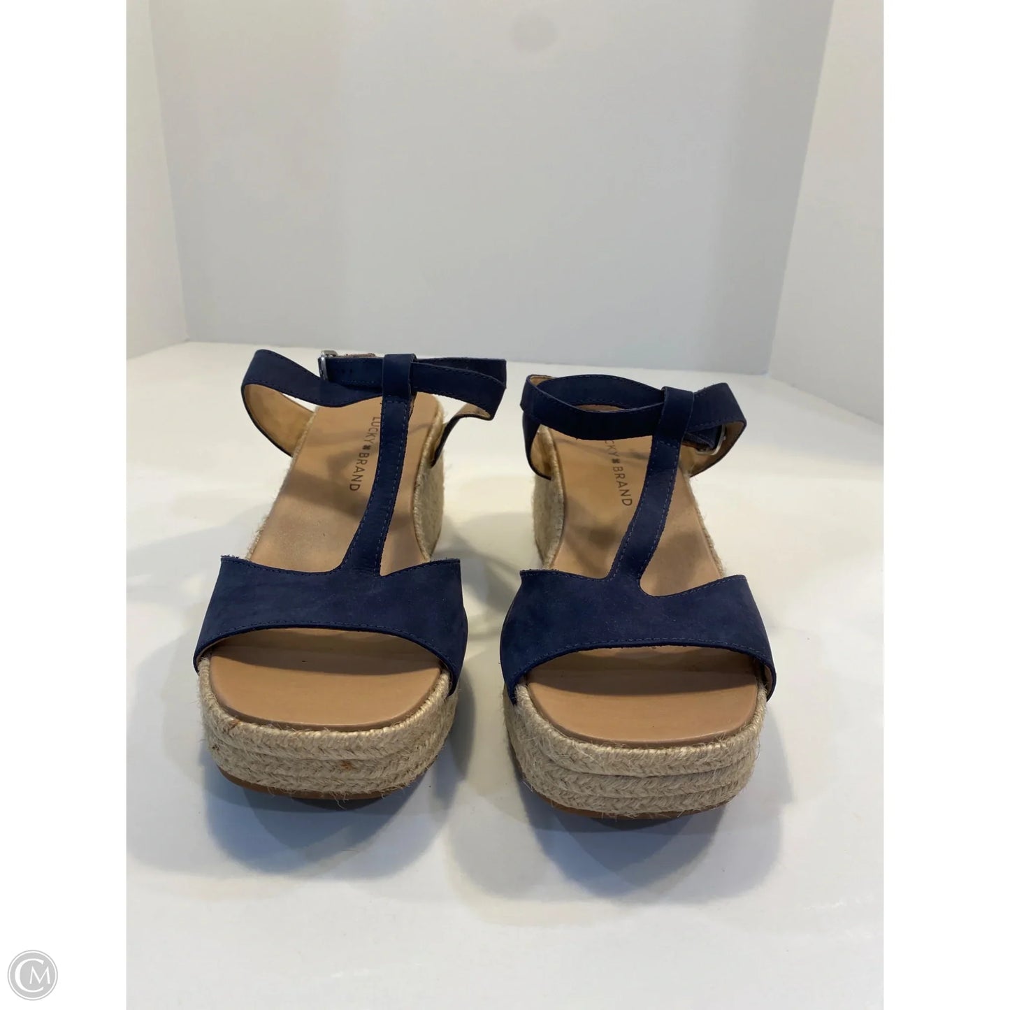 Sandals Heels Block By Lucky Brand In Blue, Size: 9
