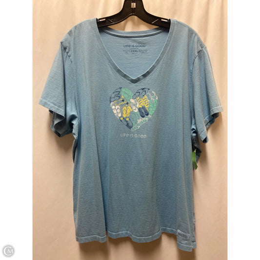 Top Short Sleeve By Life Is Good In Blue, Size: Xxl