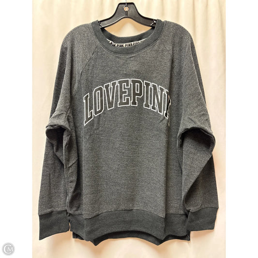 Sweatshirt Crewneck By Pink In Grey, Size: M