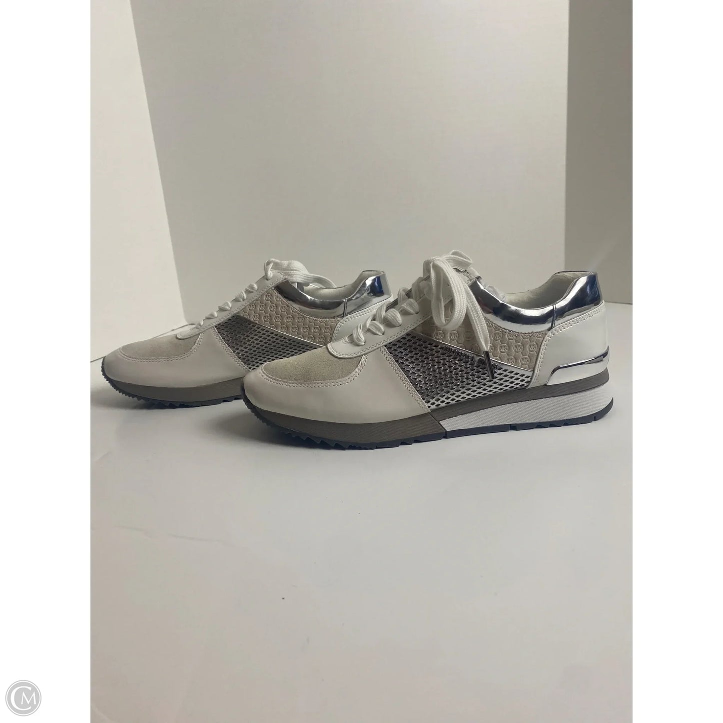 Shoes Designer By Michael Kors In Silver, Size: 9