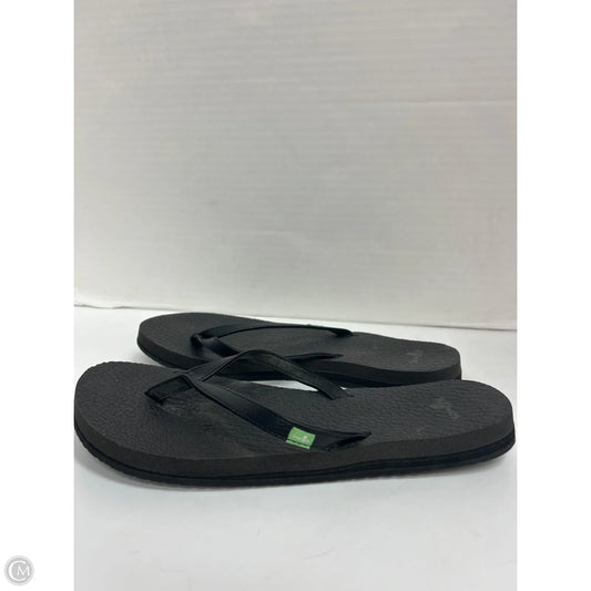 Sandals Flip Flops By Sanuk In Black, Size: 10